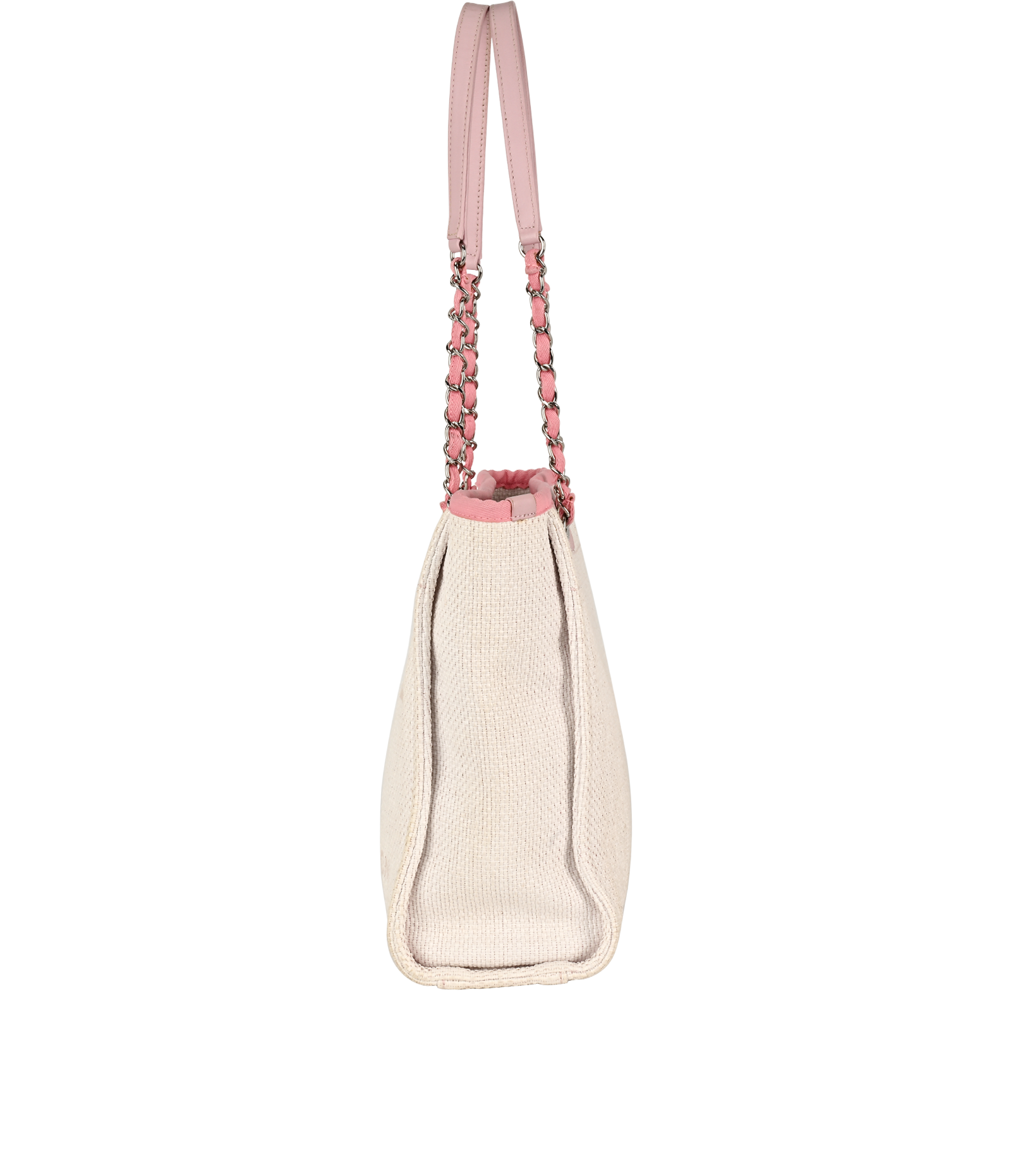 Mini Deauville, &pound;1,500, Handbags, Pink/White, Canvas, Bottom view